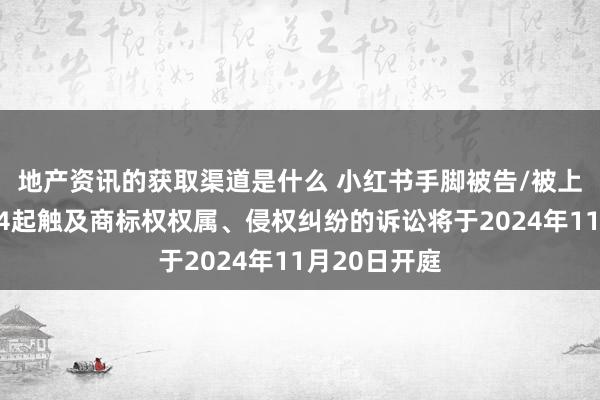 地产资讯的获取渠道是什么 小红书手脚被告/被上诉东谈主的4起触及商标权权属、侵权纠纷的诉讼将于2024年11月20日开庭