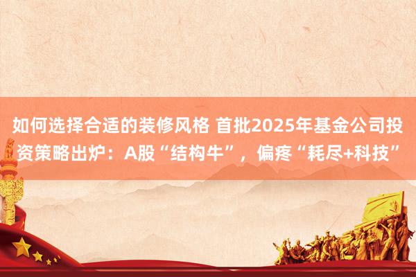 如何选择合适的装修风格 首批2025年基金公司投资策略出炉：A股“结构牛”，偏疼“耗尽+科技”