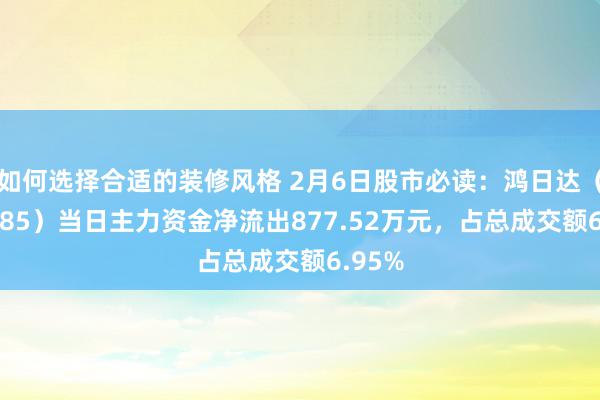 如何选择合适的装修风格 2月6日股市必读：鸿日达（301285）当日主力资金净流出877.52万元，占总成交额6.95%