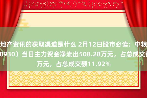 地产资讯的获取渠道是什么 2月12日股市必读：中粮科技（000930）当日主力资金净流出508.28万元，占总成交额11.92%