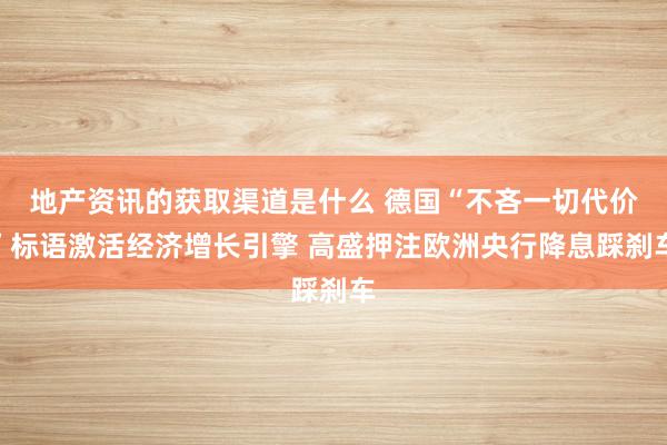 地产资讯的获取渠道是什么 德国“不吝一切代价”标语激活经济增长引擎 高盛押注欧洲央行降息踩刹车